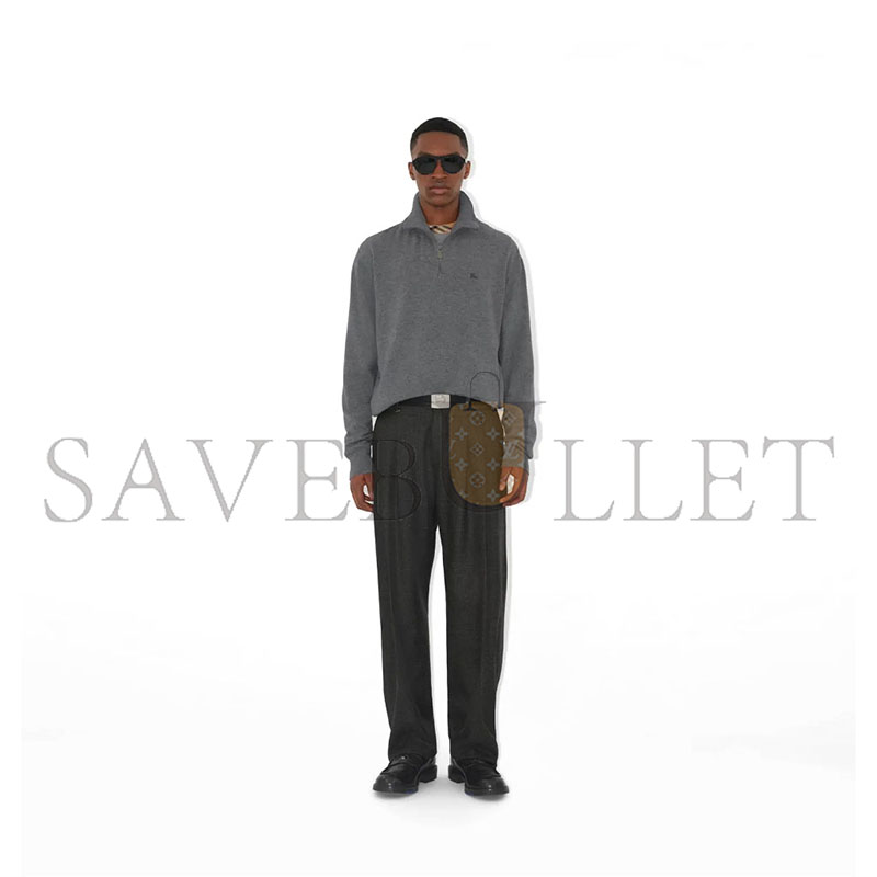 BURBERRY CASHMERE BLEND HALF-ZIP SWEATER 81121321